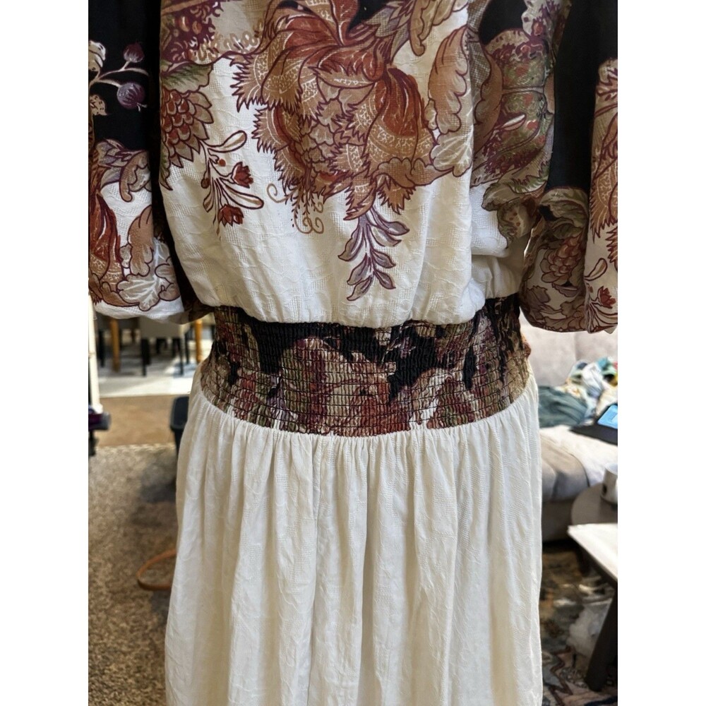 EUC Anthropologie Catalina Button Front Dress Womens Plus 1X Floral V-Neck Midi - Picture 8 of 16